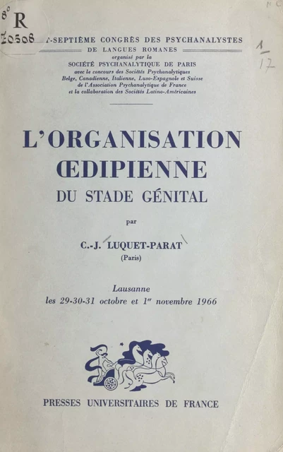 L'organisation œdipienne du stade génital - Catherine-J. Luquet-Parat - (Presses universitaires de France) réédition numérique FeniXX