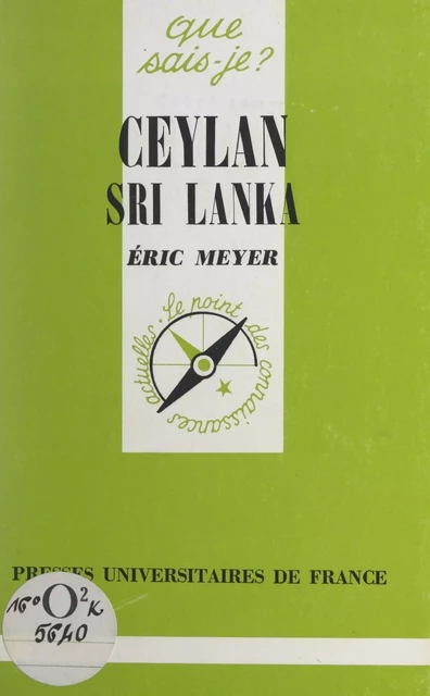 Ceylan, Sri Lanka - Éric Meyer - (Presses universitaires de France) réédition numérique FeniXX