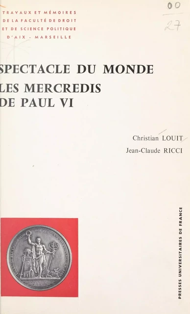 Spectacle du monde - Christian Louit, Jean-Claude Ricci - (Presses universitaires de France) réédition numérique FeniXX