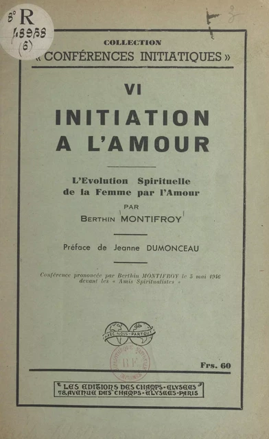 Initiation à l'amour - Berthin Montifroy - (Éditions Du Masque) réédition numérique FeniXX