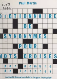 Dictionnaire de synonymes par nombre de lettres