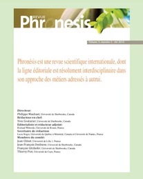 Phronésis. Vol. 3, numéro 3 | 2014