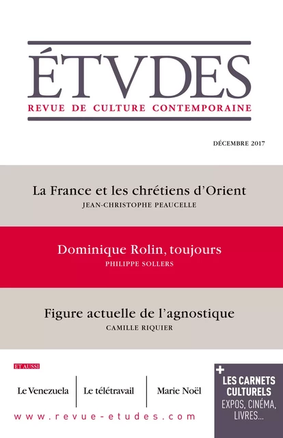 Etudes : La France et les Chrétiens d'Orient - Collectif Collectif - Revue Études