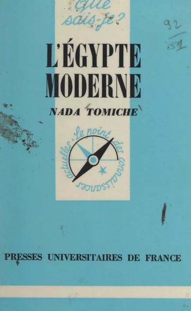 L'Égypte moderne - Nada Tomiche - (Presses universitaires de France) réédition numérique FeniXX