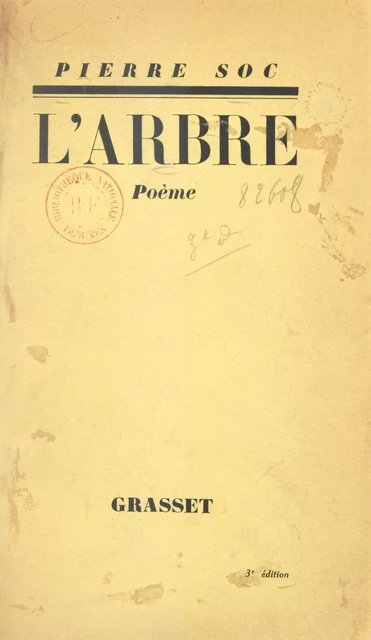 L'arbre - Pierre Soc - (Grasset) réédition numérique FeniXX