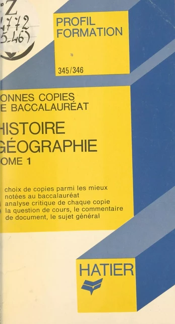 Bonnes copies de bac (1) - Jean-Pierre Vignes - (Hatier) réédition numérique FeniXX