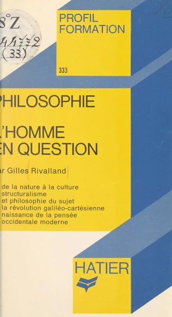 L'homme en question - Gilles Rivalland - (Hatier) réédition numérique FeniXX