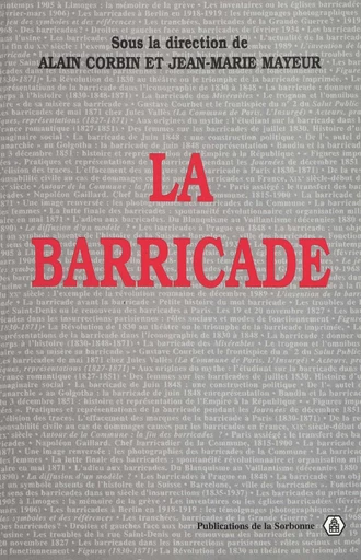 La barricade -  - Éditions de la Sorbonne