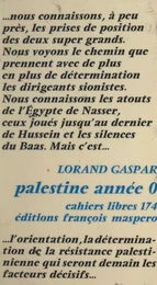 Palestine, année 0 : un dialogue israélo-arabe