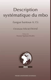 Description systématique du mbo (langue bantoue A.15)