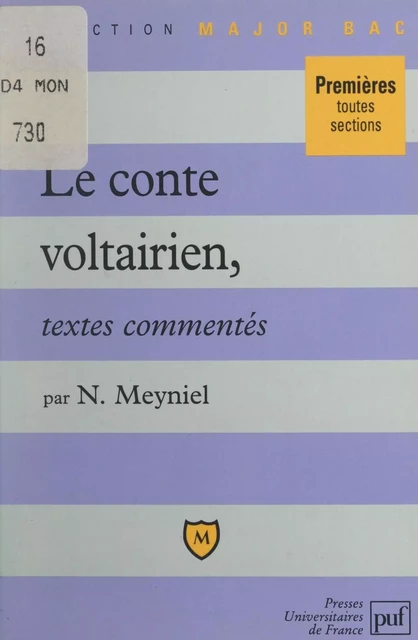 Le conte voltairien - Nathalie Meyniel - (Presses universitaires de France) réédition numérique FeniXX