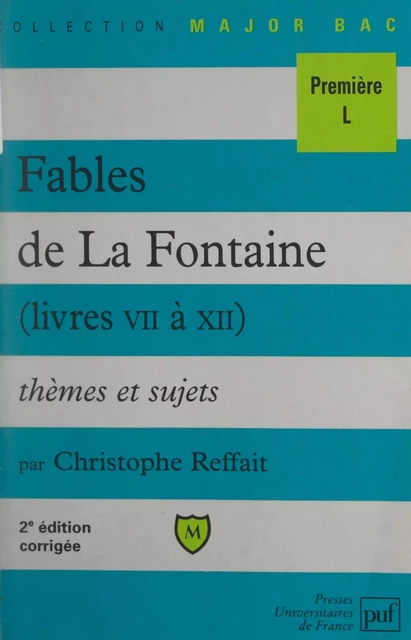 Fables de La Fontaine - Christophe Reffait - (Presses universitaires de France) réédition numérique FeniXX