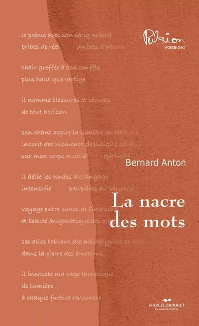 La nacre des mots - Bernard Anton - Les Éditions Crescendo!