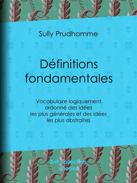 Définitions fondamentales - Sully Prudhomme - BnF collection ebooks