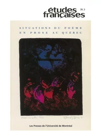 Études françaises. Volume 39, numéro 3, 2003