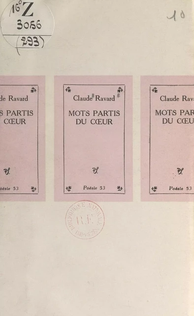 Mots partis du cœur - Claude Ravard - (Seghers) réédition numérique FeniXX