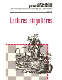 Études françaises. Volume 29, numéro 2, automne 1993