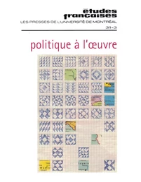 Études françaises. Volume 31, numéro 3, hiver 1995-1996