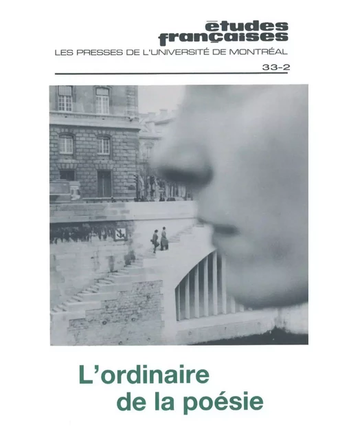 Études françaises. Volume 33, numéro 2, automne 1997 - François Paré, Barbara Abad, Marie-Thérèse Tseng, Jean-Pierre Bertrand, Margaret Michèle Cook, Élizabeth Lasserre, Robert Melançon, Jacques Audet, Suzanne Martin - Les Presses de l’Université de Montréal - Études françaises