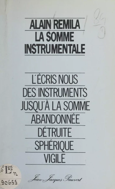 La somme instrumentale - Alain Remila - (Pauvert) réédition numérique FeniXX