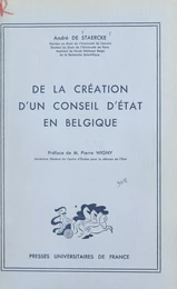 De la création d'un Conseil d'État en Belgique