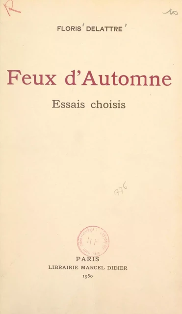 Feux d'automne - Floris Delattre - (Didier) réédition numérique FeniXX