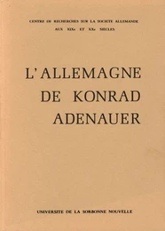 L'Allemagne de Konrad Adenauer