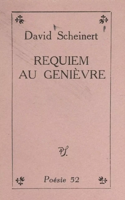 Requiem au genièvre - David Scheinert - (Seghers) réédition numérique FeniXX