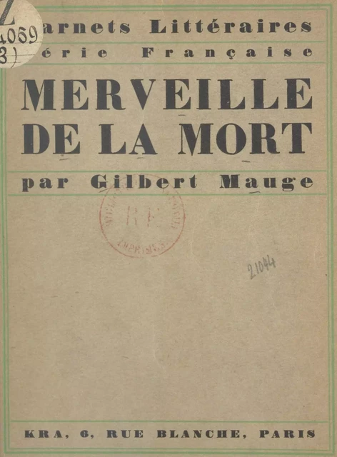 Merveille de la mort - Gilbert Mauge - (Grasset) réédition numérique FeniXX