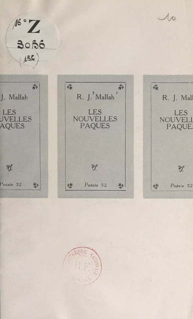 Les nouvelles Pâques - Robert J. Mallah - (Seghers) réédition numérique FeniXX