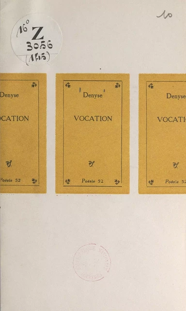 Vocation -  Denyse - (Seghers) réédition numérique FeniXX