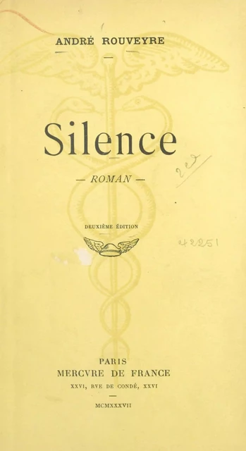 Silence - André Rouveyre - (Mercure de France) réédition numérique FeniXX