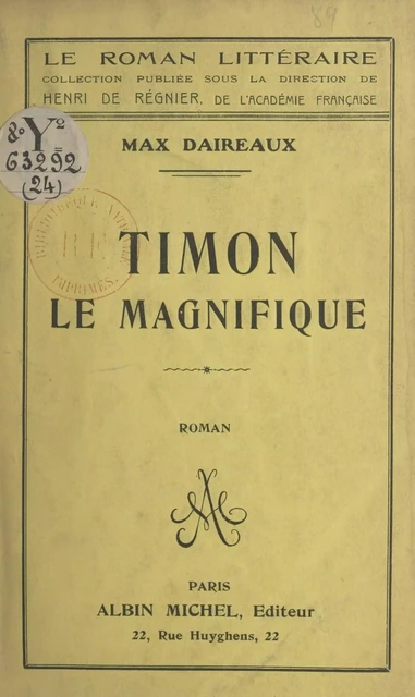 Timon le magnifique - Max Daireaux - (Albin Michel) réédition numérique FeniXX