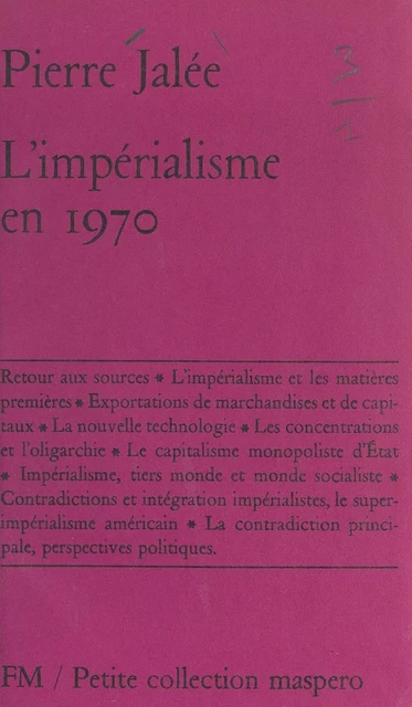 L'impérialisme en 1970 - Pierre Jalée - (La Découverte) réédition numérique FeniXX