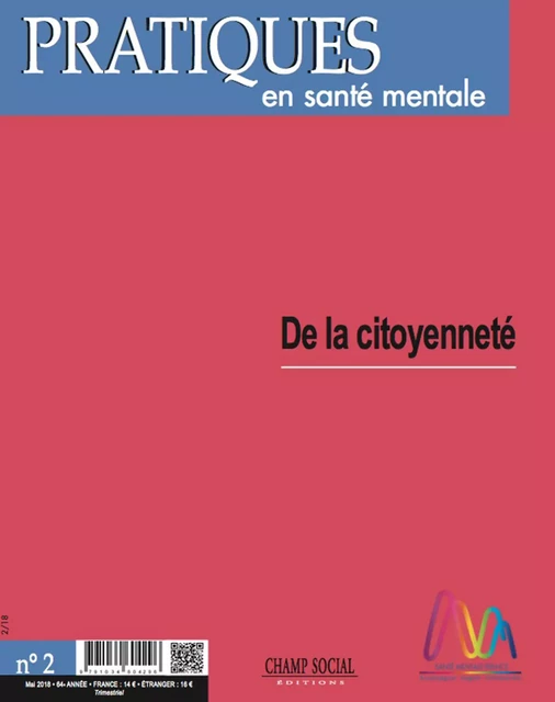 PSM 2-2018. De la citoyenneté - Collectif Collectif - Champ social Editions