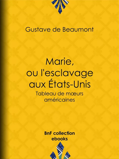 Marie, ou L'Esclavage aux Etats-Unis - Gustave Auguste Bonnin de la Bonninière de Beaumont - BnF collection ebooks