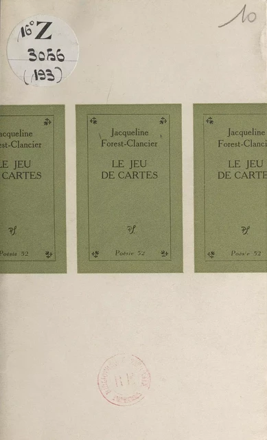 Le jeu de cartes - Jacqueline Forest-Clancier - (Seghers) réédition numérique FeniXX