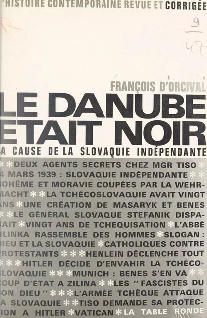 Le Danube était noir - François d'Orcival - (La Table Ronde) réédition numérique FeniXX