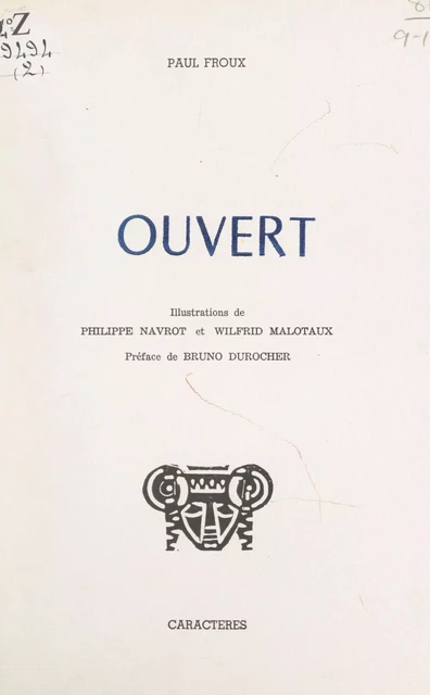 Ouvert - Paul Froux - Caractères (réédition numérique FeniXX)