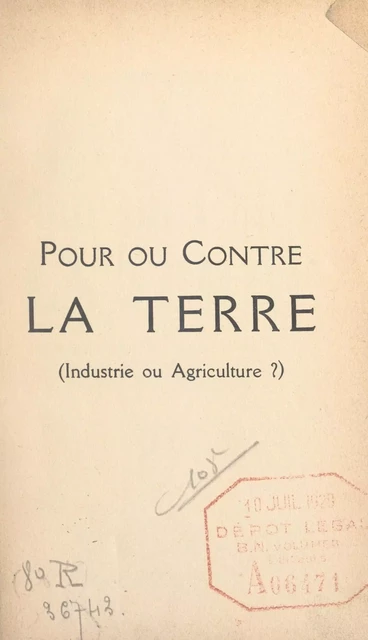 Pour ou contre la Terre - Victor Boret - (Hachette) réédition numérique FeniXX