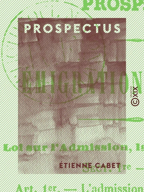 Prospectus - Étienne Cabet - Collection XIX