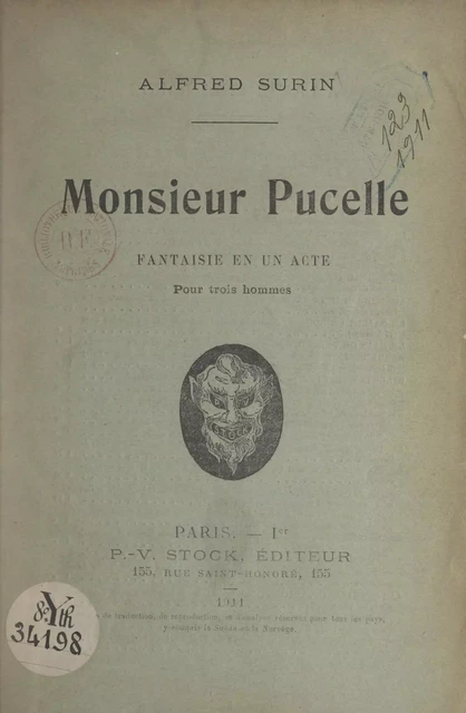 Monsieur Pucelle - Alfred Surin - (Stock) réédition numérique FeniXX