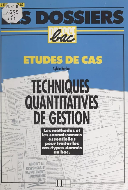 Techniques quantitatives de gestion - Sylvie Berline - (Hachette) réédition numérique FeniXX