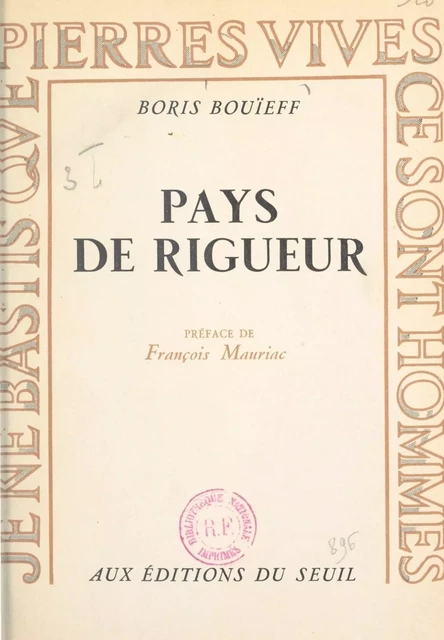 Pays de rigueur - Boris Bouïeff - Seuil (réédition numérique FeniXX)