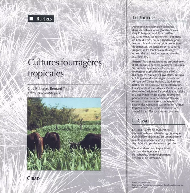 Cultures fourragères tropicales - Bernard Toutain, Guy Roberge - Quae