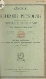 Les bases mathématiques de la théorie des processus thermodynamiques irréversibles