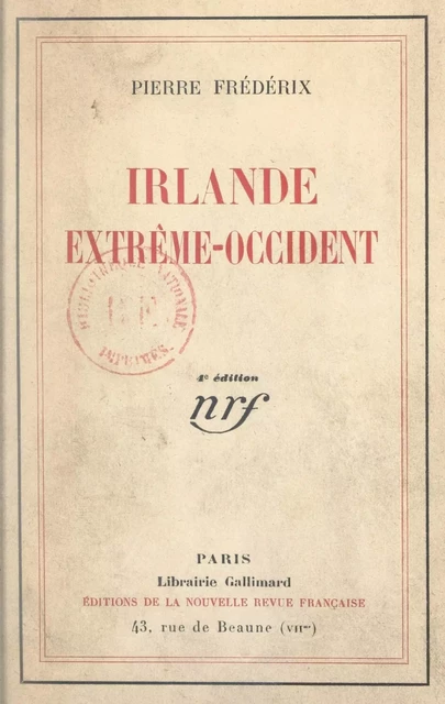 Irlande Extrême-Occident - Pierre Frédérix - Gallimard (réédition numérique FeniXX)