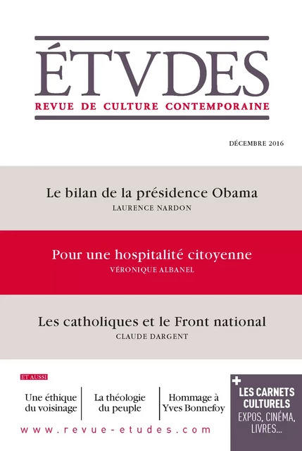 Etudes n°4233 — décembre 2016 -  Collectif - Revue Études