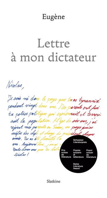 Lettre à mon dictateur -  Eugène - Slatkine Editions