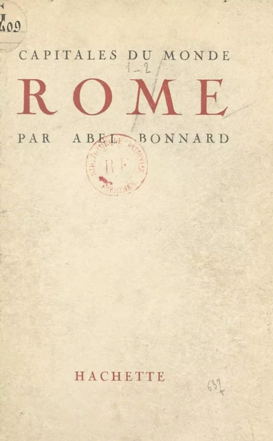 Rome - Abel Bonnard - Hachette (réédition numérique FeniXX)